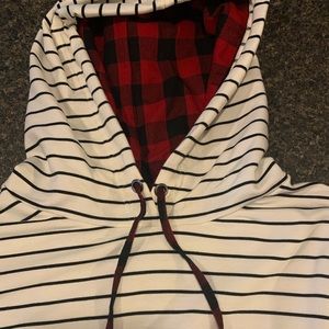 Striped and Buffalo check hoodie